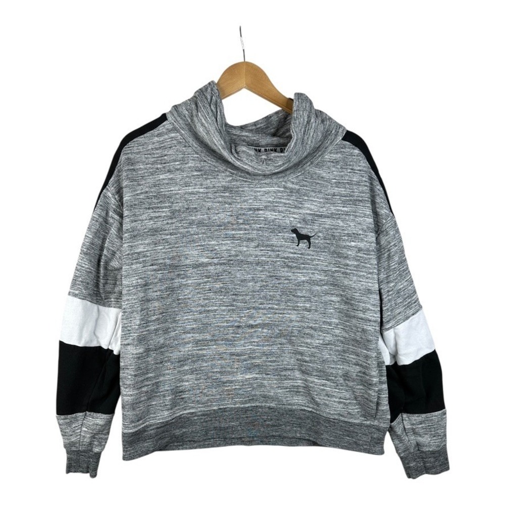 Pink by Victoria's Secret Oversized Cowl Neck Pullover Sweater size‎ Large Gray